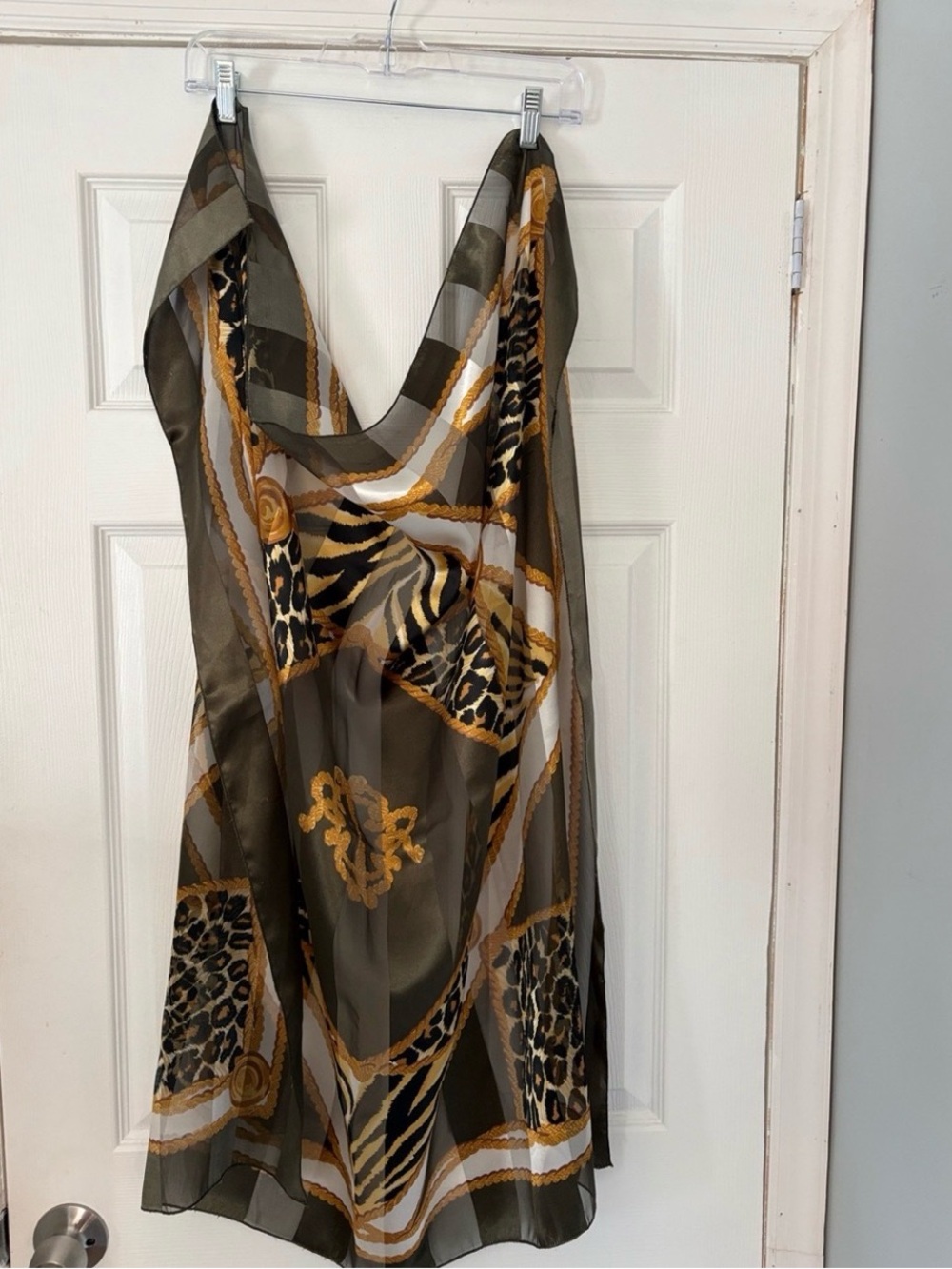Luxury Silk Scarf Bundle | Animal Print & Baroque Chain Print Scarves - Picture 4 of 9